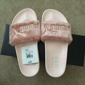 Rihanna’s FENTY fur slide sandals